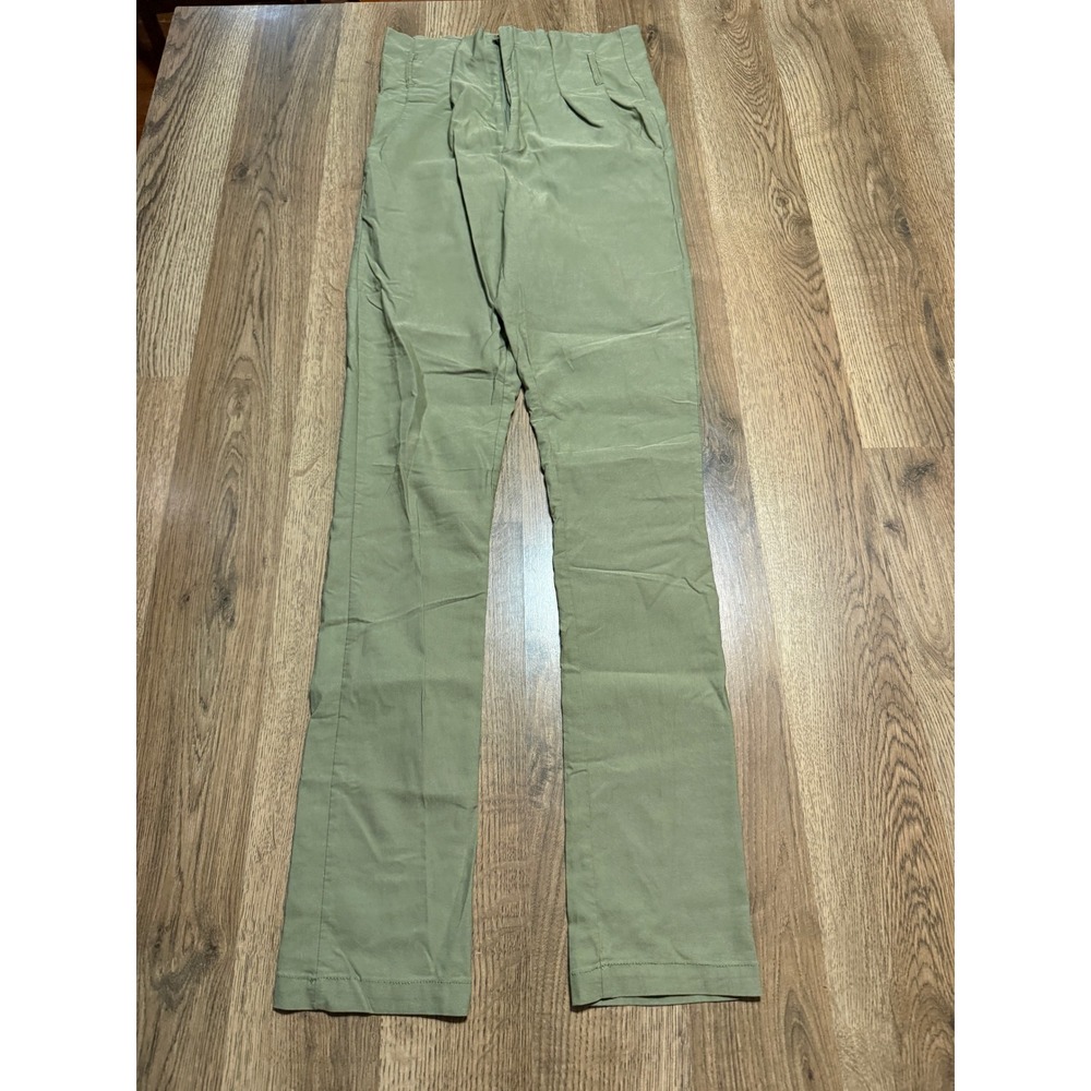 Love Moda Trousers Womens Small Green Adult High Rise Slim Fit Stretch Excellent